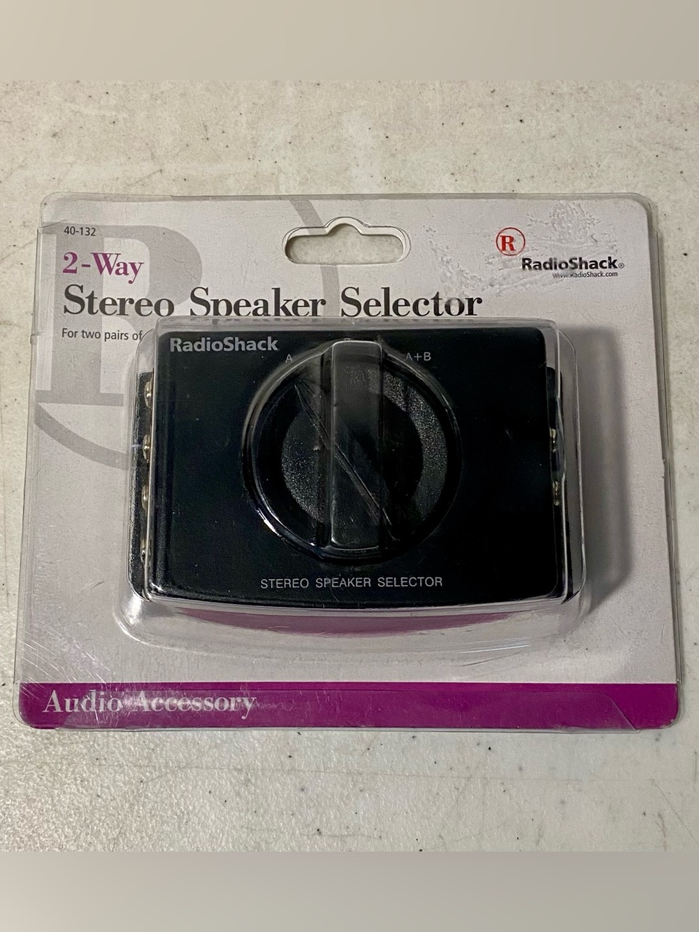 Radio Shack 2-Way Stereo Speaker Selector Switch 40-132 - A, B and A+B Vtg NOS